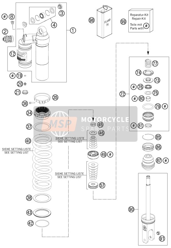 91210082S, Spring 260 51N/MM D11, 25 Or., KTM, 0