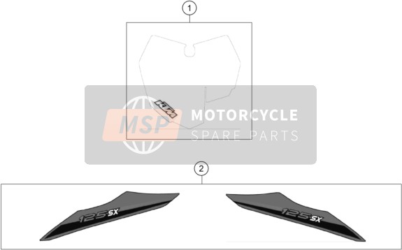 KTM 125 SX USA 2014 Sticker voor een 2014 KTM 125 SX USA