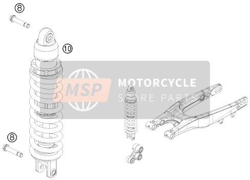 KTM 125 SX USA 2014 Schokdemper voor een 2014 KTM 125 SX USA