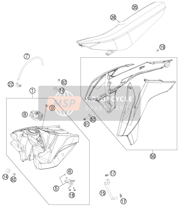 7770805400004C, Spoiler Kit Sx 2014, KTM, 0