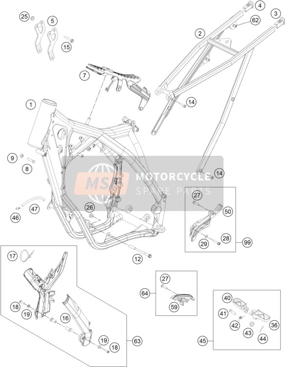 KTM 125 SX USA 2015 Frame for a 2015 KTM 125 SX USA