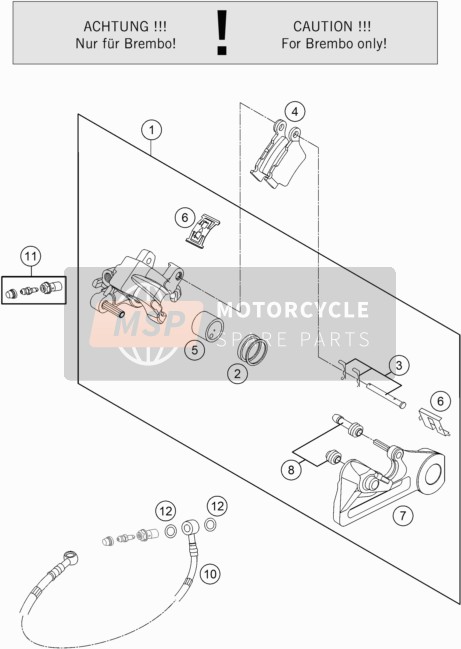 KTM 125 SX Europe 2015 Remklauw achter voor een 2015 KTM 125 SX Europe