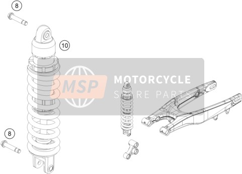 KTM 125 SX USA 2015 Schokdemper voor een 2015 KTM 125 SX USA