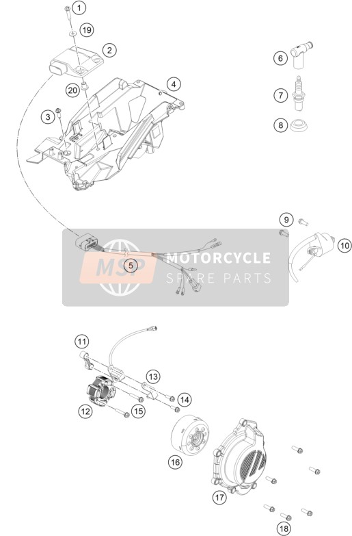 KTM 125 SX Europe 2016 Ontbrandingssysteem voor een 2016 KTM 125 SX Europe