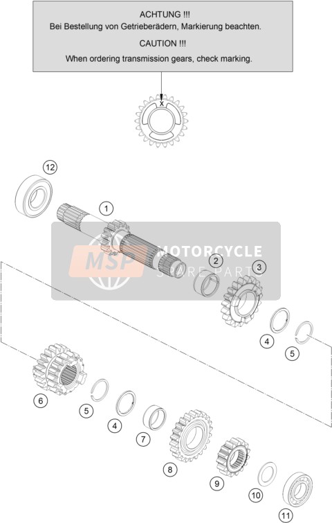 KTM 125 SX USA 2017 Transmission I - Main Shaft for a 2017 KTM 125 SX USA