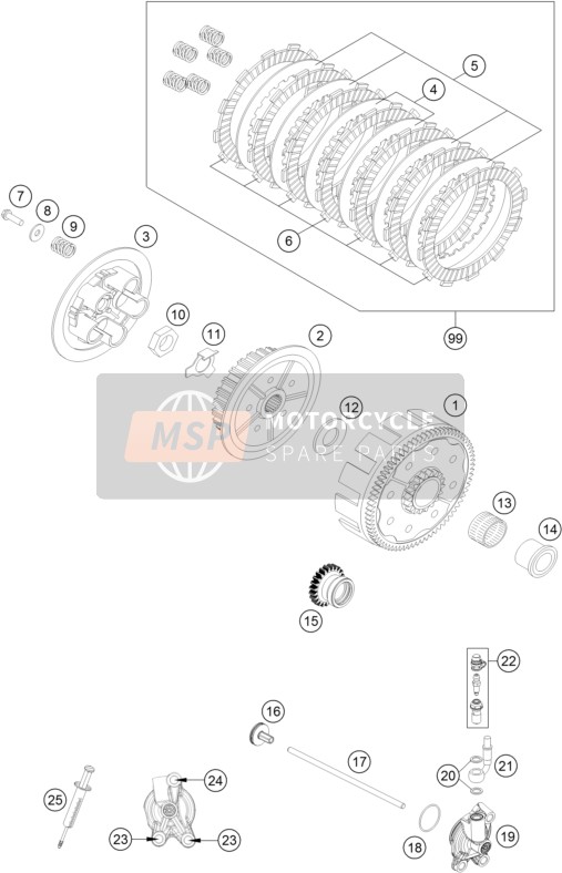 KTM 125 SX USA 2018 Koppeling voor een 2018 KTM 125 SX USA