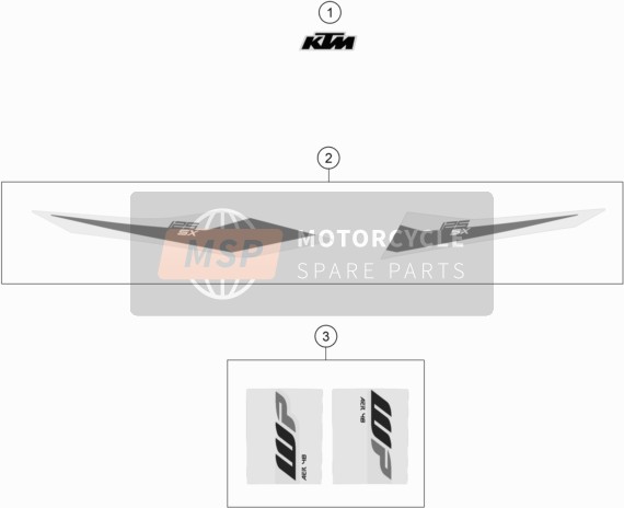 KTM 125 SX Europe 2019 Calcomanía para un 2019 KTM 125 SX Europe