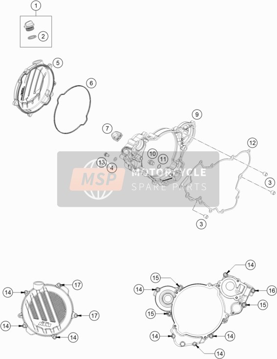KTM 125 SX  2020 Clutch Cover for a 2020 KTM 125 SX 