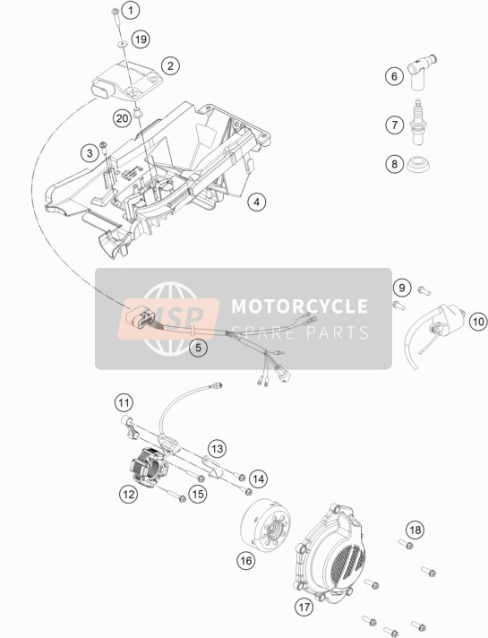 KTM 125 SX  (2) 2020 Ignition System for a 2020 KTM 125 SX  (2)