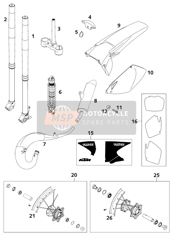 KTM 125 SXS Europe 2001 New Parts for a 2001 KTM 125 SXS Europe