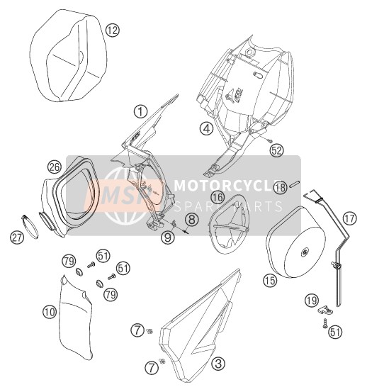 KTM 125 SXS Europe 2004 Filtre à air pour un 2004 KTM 125 SXS Europe