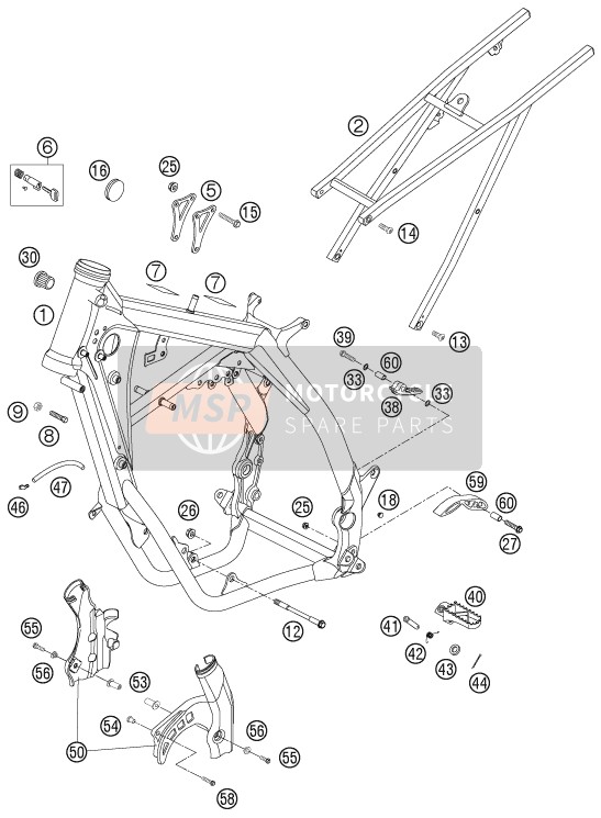 KTM 125 SXS Europe 2005 Telaio per un 2005 KTM 125 SXS Europe