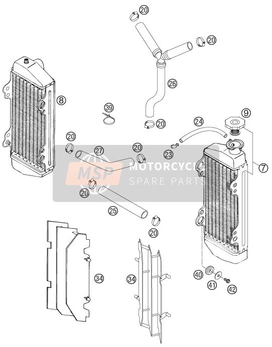 KTM 125 SXS Europe 2006 Cooling System for a 2006 KTM 125 SXS Europe