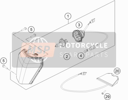 KTM 125 XC-W Europe 2017 Système d'éclairage pour un 2017 KTM 125 XC-W Europe