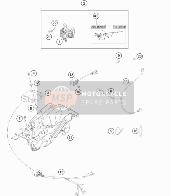 KTM 125 XC-W Europe 2017 Arnés de cableado para un 2017 KTM 125 XC-W Europe