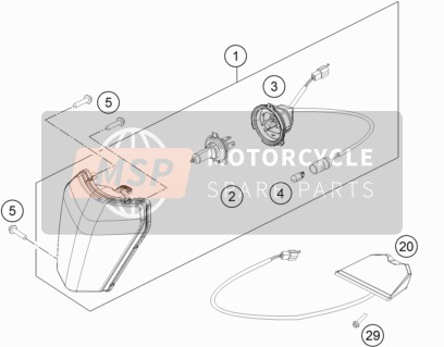 KTM 125 XC-W Europe 2018 Verlichtingssysteem voor een 2018 KTM 125 XC-W Europe