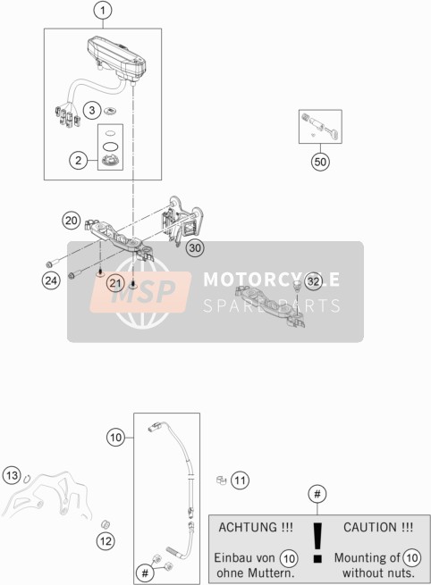 KTM 125 XC-W Europe 2019 Strumenti / Sistema di blocco per un 2019 KTM 125 XC-W Europe