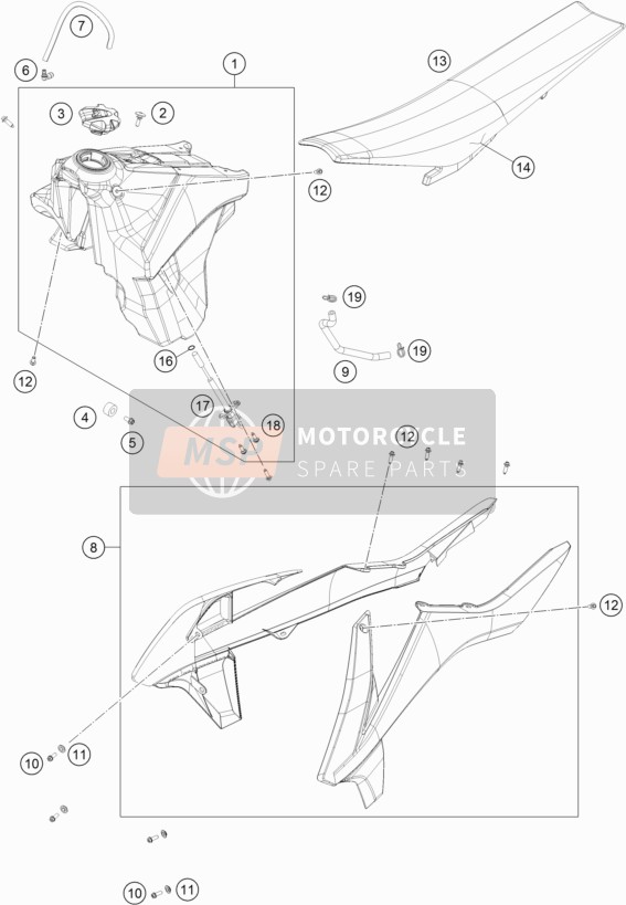 79007140250, Seat Cover, KTM, 1