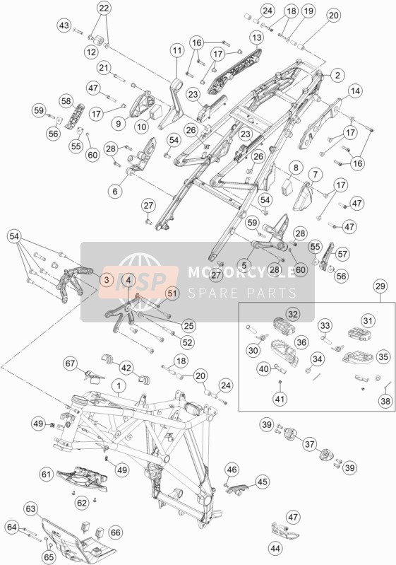 KTM 1290 S Adventure S, silver  2019 Cuadro para un 2019 KTM 1290 S Adventure S, silver 