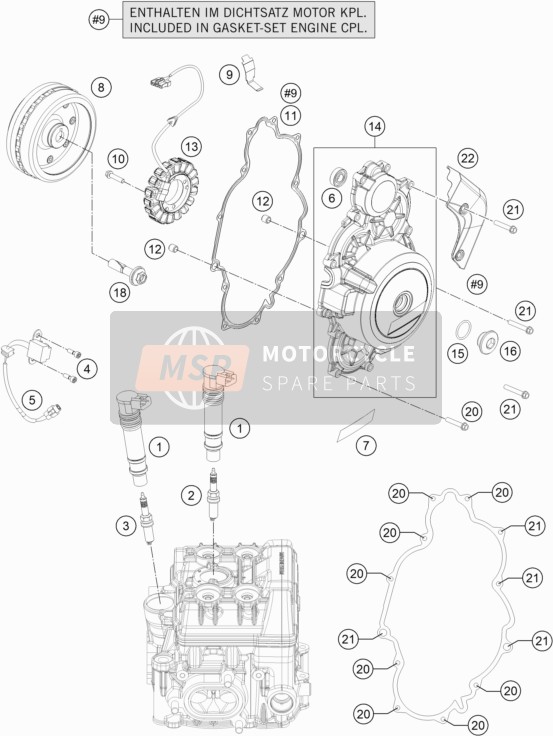 KTM 1290 S Adventure S, silver  2019 Ignition System for a 2019 KTM 1290 S Adventure S, silver 