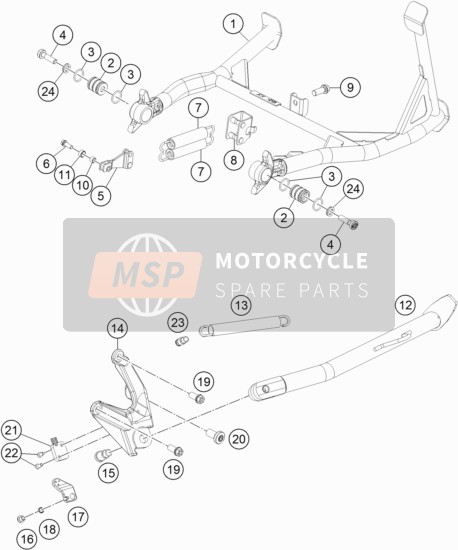 KTM 1290 S Adventure S, silver  2019 Side / Centre Stand for a 2019 KTM 1290 S Adventure S, silver 