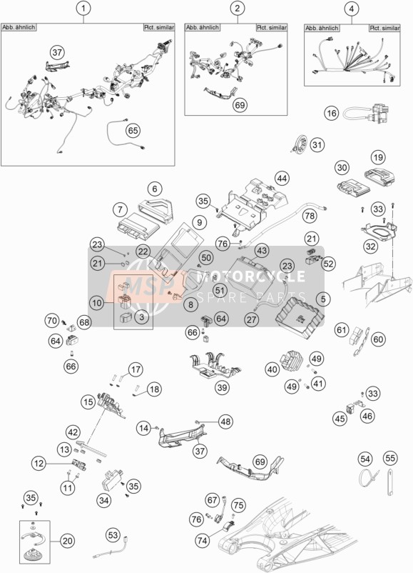 KTM 1290 SUPER ADV. S BLACK Australia 2017 Arnés de cableado para un 2017 KTM 1290 SUPER ADV. S BLACK Australia