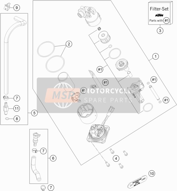 KTM 1290 SUPER ADV. S ORANGE Europe 2017 Pompe à carburant pour un 2017 KTM 1290 SUPER ADV. S ORANGE Europe