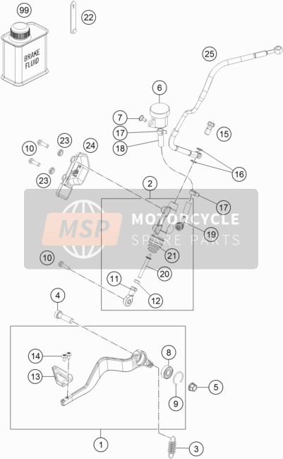 KTM 1290 SUPER ADV. S ORANGE Europe 2017 Rear Brake Control for a 2017 KTM 1290 SUPER ADV. S ORANGE Europe