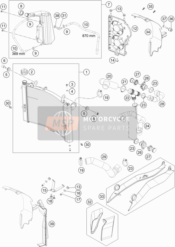 KTM 1290 Super Adventure R TKC Japan 2017 Kühlmittelsystem für ein 2017 KTM 1290 Super Adventure R TKC Japan