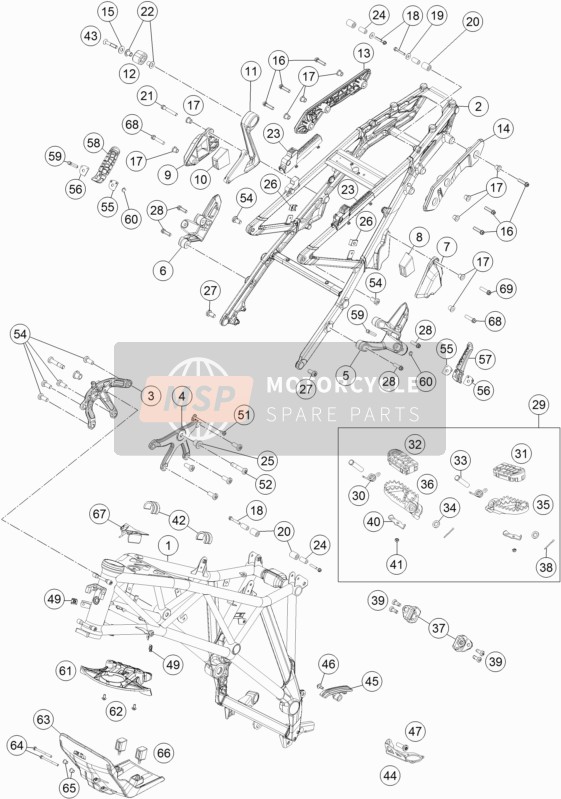 KTM 1290 SUPER ADVENTURE R TKC Europe 2017 Frame for a 2017 KTM 1290 SUPER ADVENTURE R TKC Europe