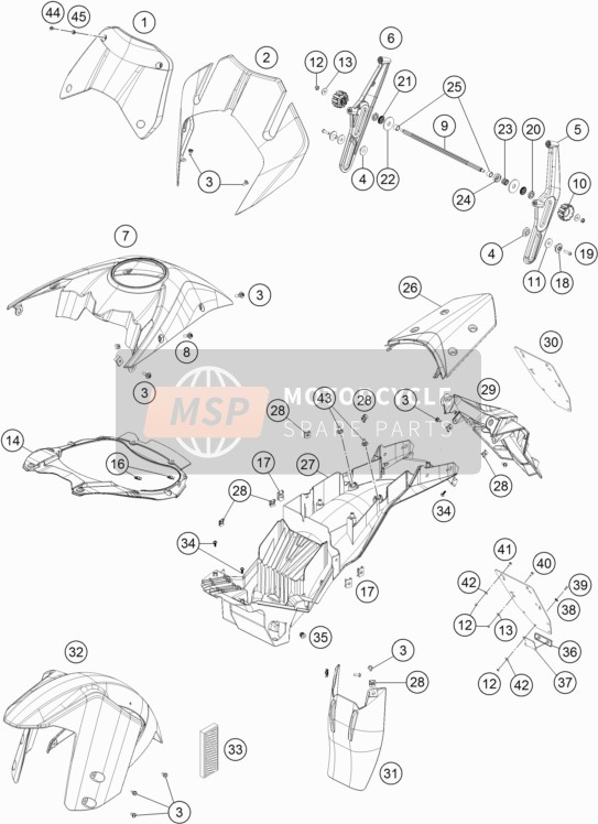 60708508000, Windschild Kurz Usa, KTM, 1