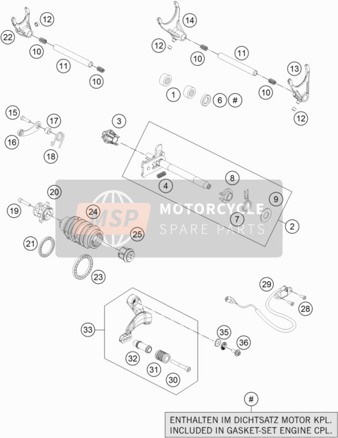 KTM 1290 SUPER ADVENTURE R TKC USA 2017 Mécanisme de changement de vitesse pour un 2017 KTM 1290 SUPER ADVENTURE R TKC USA