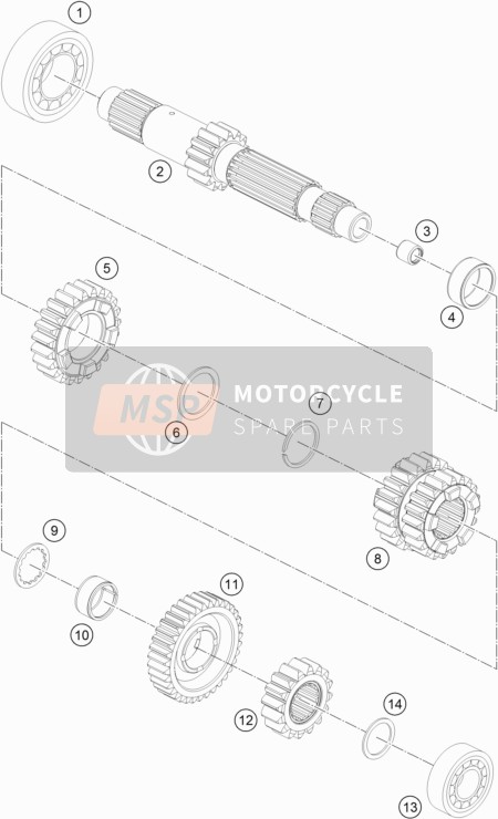 KTM 1290 SUPER ADVENTURE R TKC Europe 2019 Transmission I - Main Shaft for a 2019 KTM 1290 SUPER ADVENTURE R TKC Europe