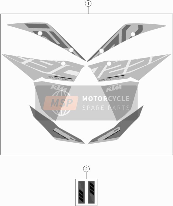 KTM 1290 Super Adventure S, orange Europe 2018 Decal for a 2018 KTM 1290 Super Adventure S, orange Europe