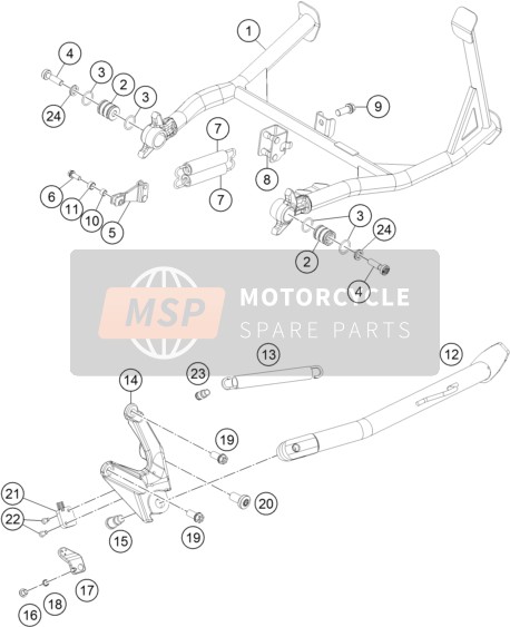 KTM 1290 Super Adventure S, orange Europe 2018 Side / Centre Stand for a 2018 KTM 1290 Super Adventure S, orange Europe