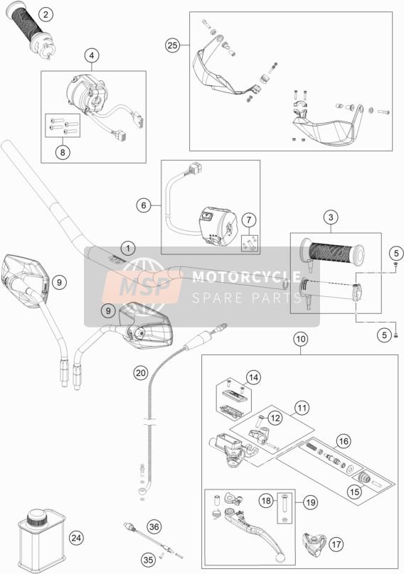 60402010200, Tube De Poignee Avec Chauffage, KTM, 0