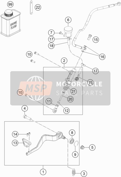 KTM 1290 SUPER ADVENTURE T USA 2017 Commande de frein arrière pour un 2017 KTM 1290 SUPER ADVENTURE T USA