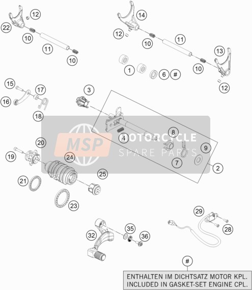 KTM 1290 SUPER ADVENTURE T USA 2017 Shifting Mechanism for a 2017 KTM 1290 SUPER ADVENTURE T USA