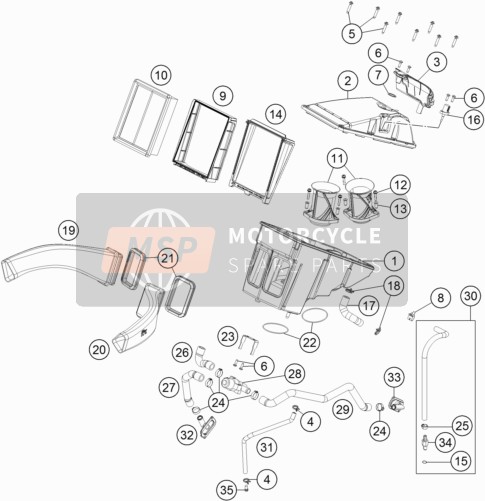 KTM 1290 SUPER ADVENTURE WH ABS France 2015 Air Filter for a 2015 KTM 1290 SUPER ADVENTURE WH ABS France