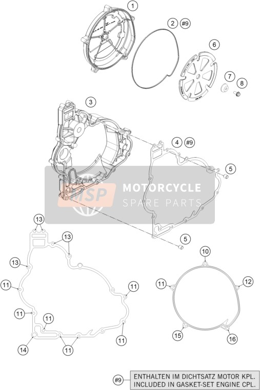 KTM 1290 SUPER ADVENTURE WH ABS Europe 2015 Clutch Cover for a 2015 KTM 1290 SUPER ADVENTURE WH ABS Europe