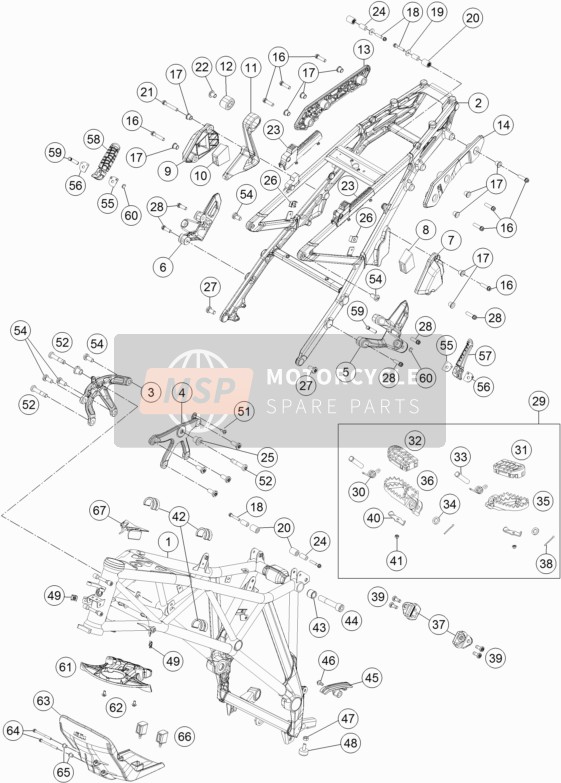 KTM 1290 SUPER ADVENTURE WH ABS China 2015 Frame for a 2015 KTM 1290 SUPER ADVENTURE WH ABS China