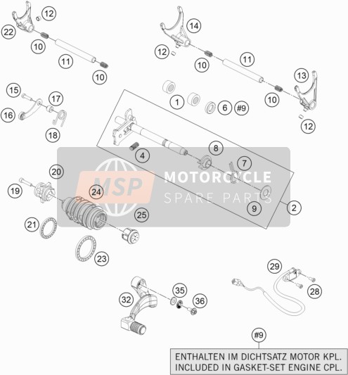 KTM 1290 SUPER ADVENTURE WH ABS Japan 2016 Mécanisme de changement de vitesse pour un 2016 KTM 1290 SUPER ADVENTURE WH ABS Japan