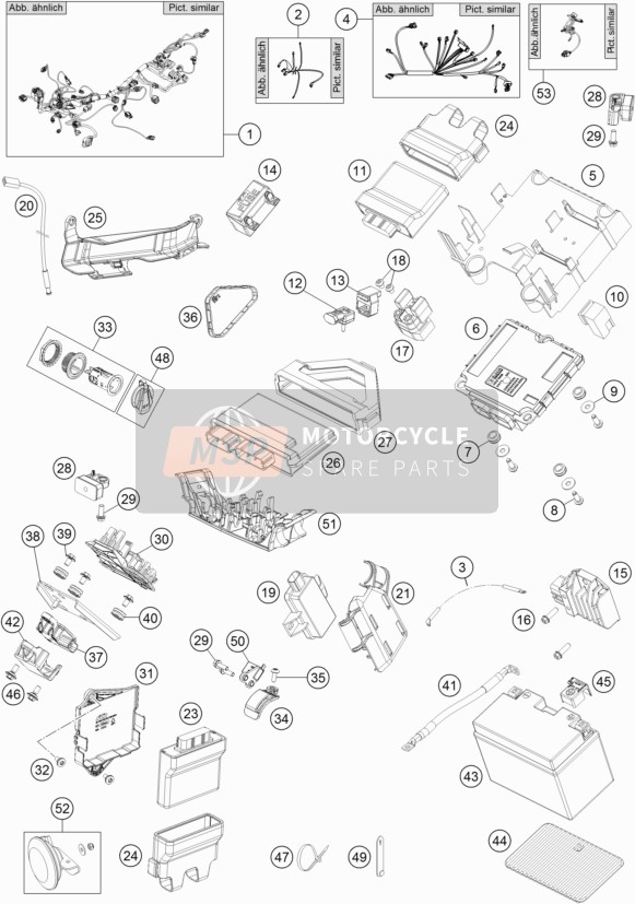 KTM 1290 Super Duke GT, black China 2018 Wiring Harness for a 2018 KTM 1290 Super Duke GT, black China