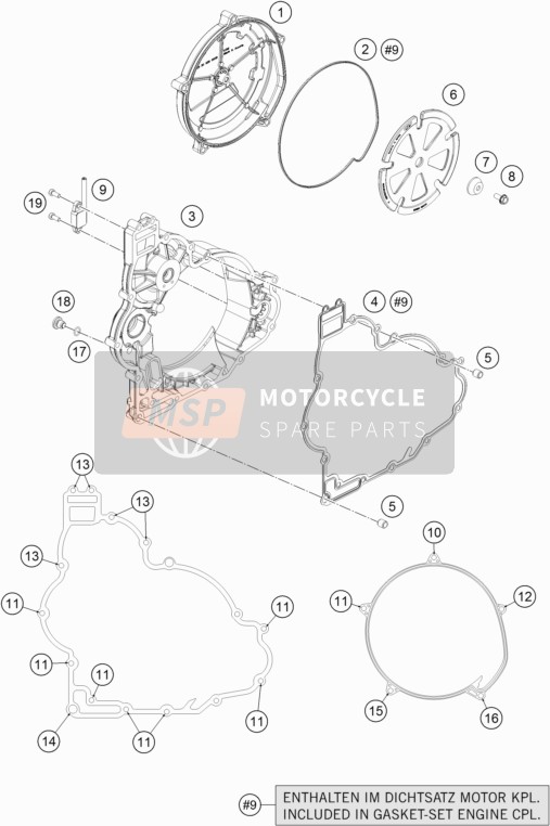 KTM 1290 Super Duke GT, black Japan 2019 Koppelingsdeksel voor een 2019 KTM 1290 Super Duke GT, black Japan