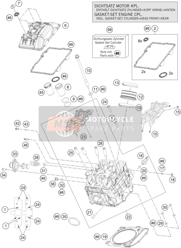 KTM 1290 SUPER DUKE GT GREY USA 2017 Cylinder Head Front for a 2017 KTM 1290 SUPER DUKE GT GREY USA