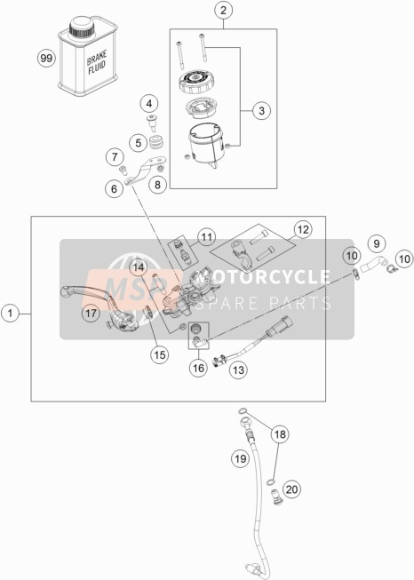 KTM 1290 SUPER DUKE GT GREY Japan 2017 Front Brake Control for a 2017 KTM 1290 SUPER DUKE GT GREY Japan