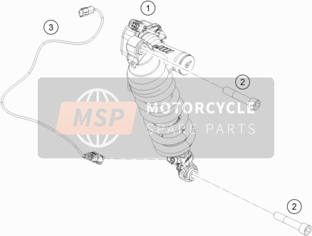 KTM 1290 SUPER DUKE GT GREY Europe 2017 Shock Absorber for a 2017 KTM 1290 SUPER DUKE GT GREY Europe