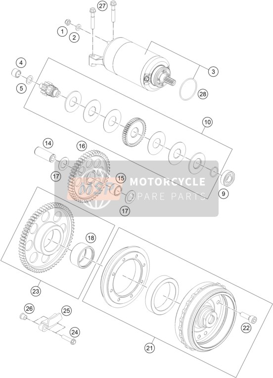 KTM 1290 SUPER DUKE GT GREY ABS Europe 2016 Electric Starter for a 2016 KTM 1290 SUPER DUKE GT GREY ABS Europe