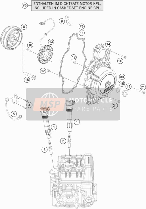 KTM 1290 SUPER DUKE GT OR. ABS USA 2016 Système de mise à feu pour un 2016 KTM 1290 SUPER DUKE GT OR. ABS USA