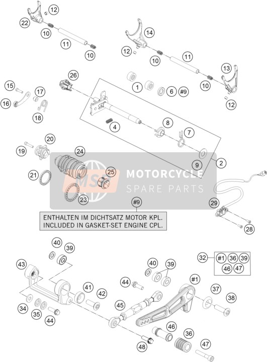 KTM 1290 SUPER DUKE GT OR. ABS Japan 2016 Shifting Mechanism for a 2016 KTM 1290 SUPER DUKE GT OR. ABS Japan